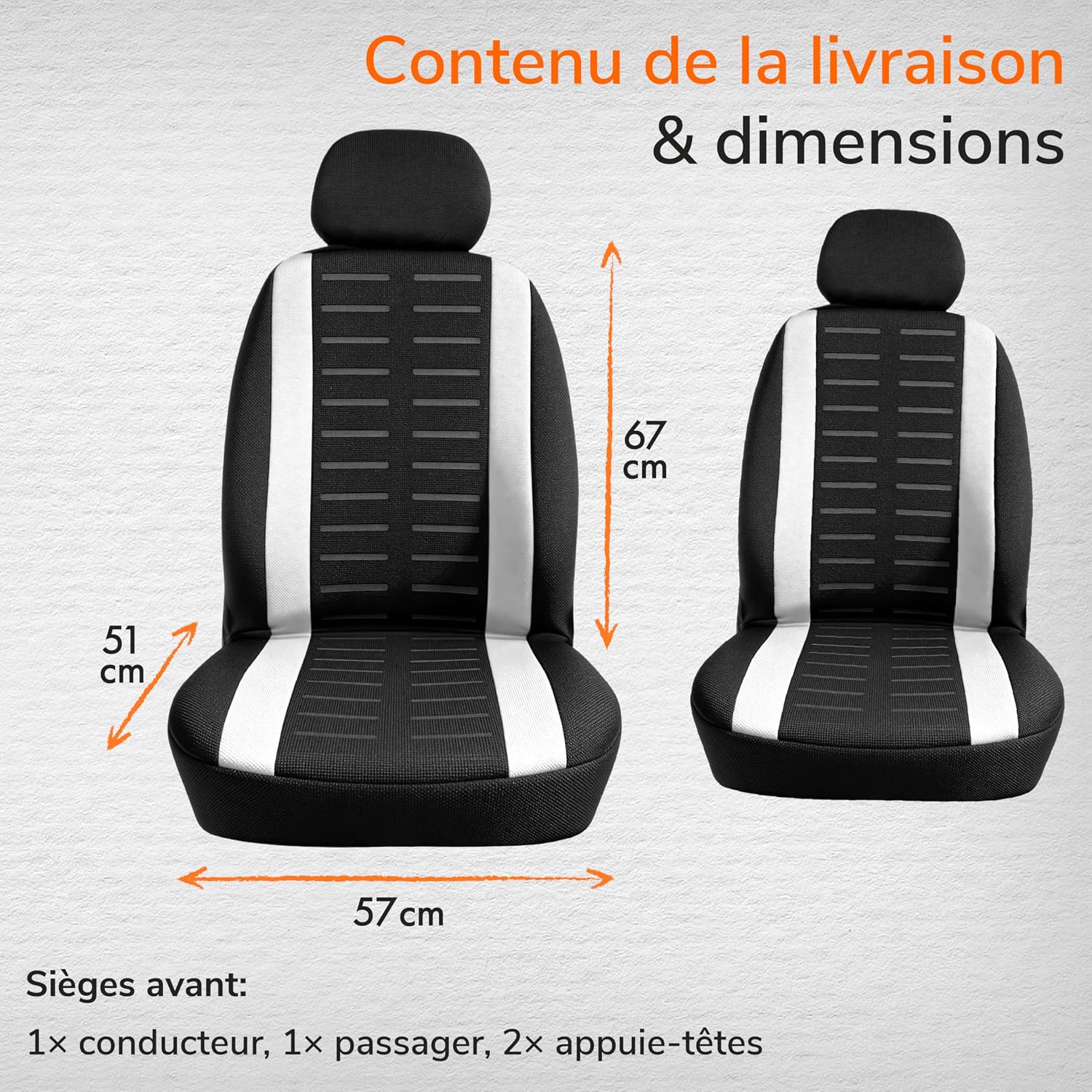 Detalle 2 de upgrade4cars Housses Siège Avant universelles 4 pcs