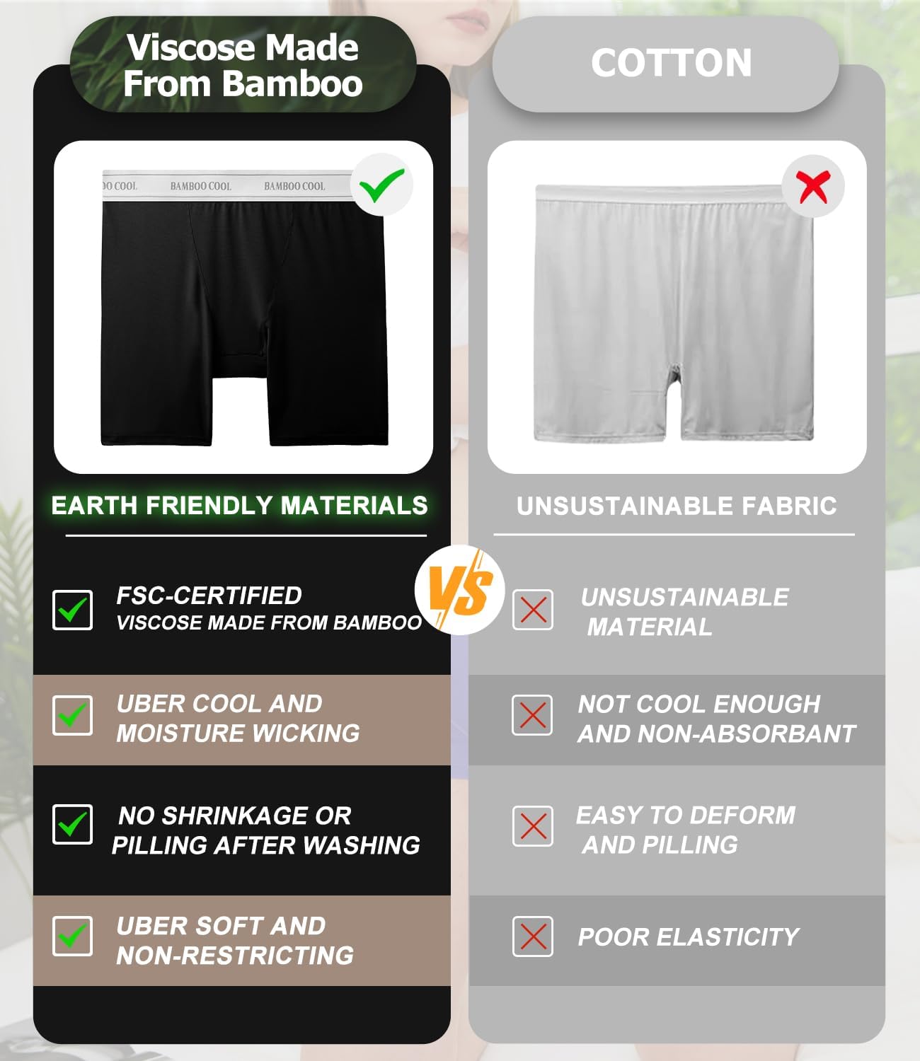 Thumbnail 4 de BAMBOO COOL Womens BoyShorts 5-Pack