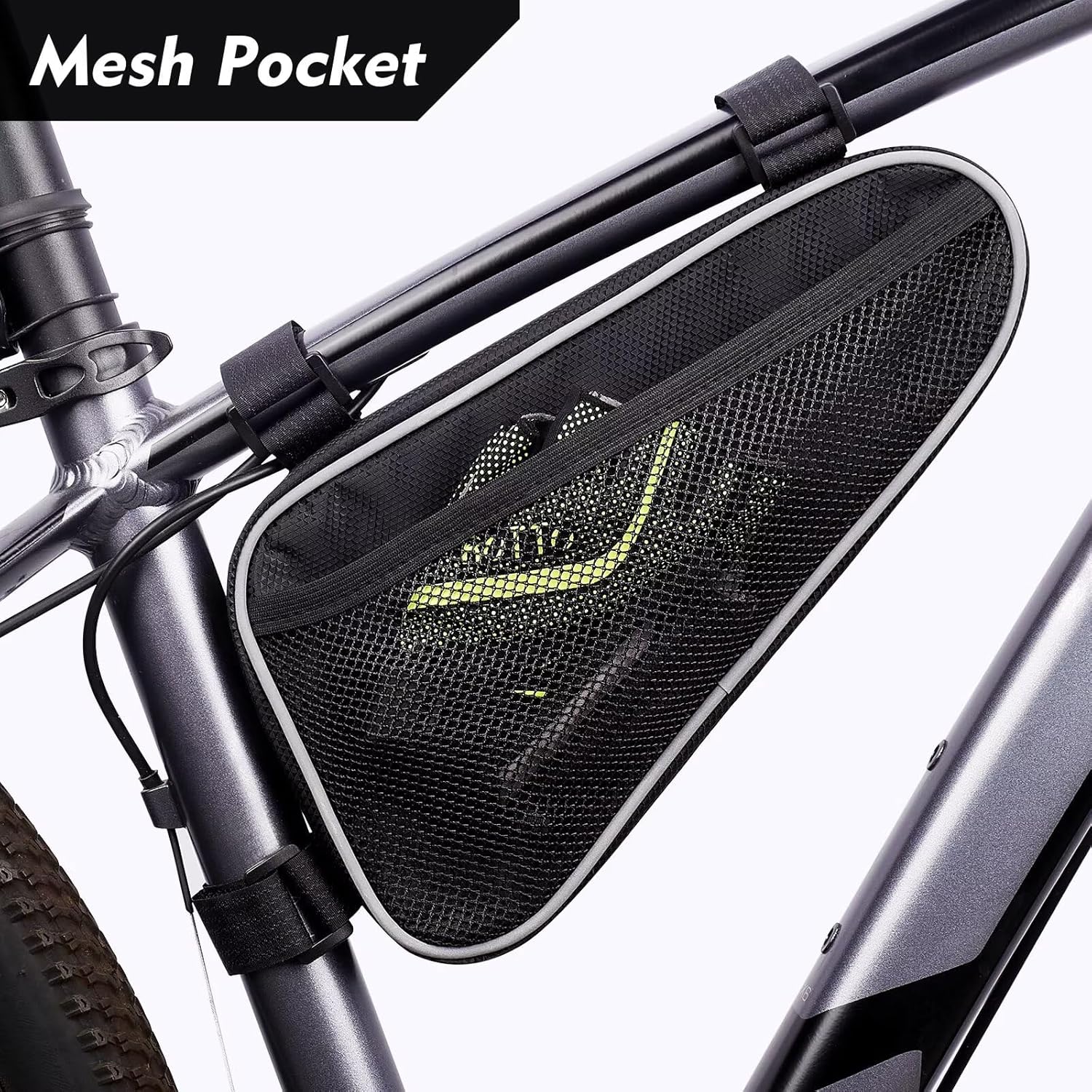 Detalle 2 de ROTTO Bike Triangle Frame Bag (2L & 1.2L) water-repellent bike frame bag with reflective trim