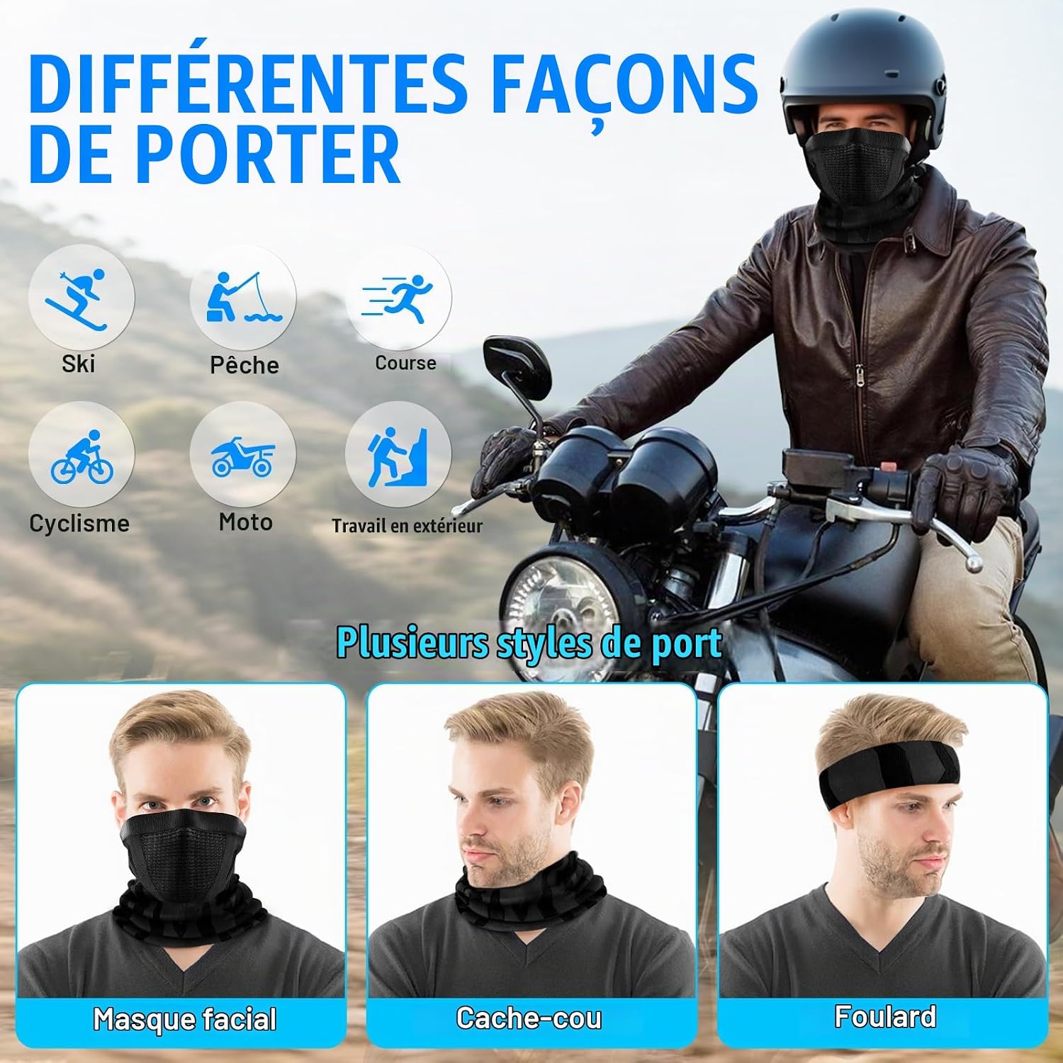 Thumbnail 4 de ENONEO DTJ15/LYW6 multifunctionele nekwarmer met mesh aan de voorkant