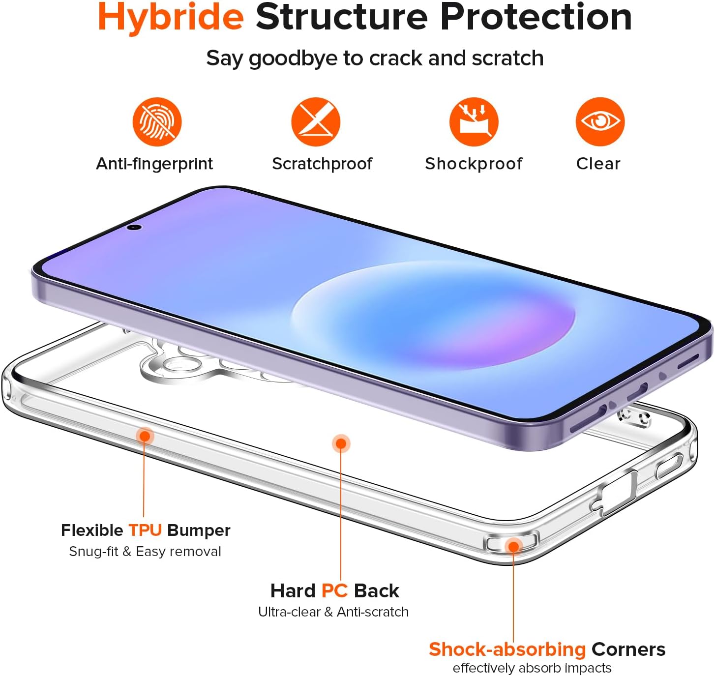 Thumbnail 2 de iVoler Cover Trasparente per Samsung Galaxy A57 5G + 2x Pellicola in Vetro Temperato – Protezione Militare e Anti-ingiallimento