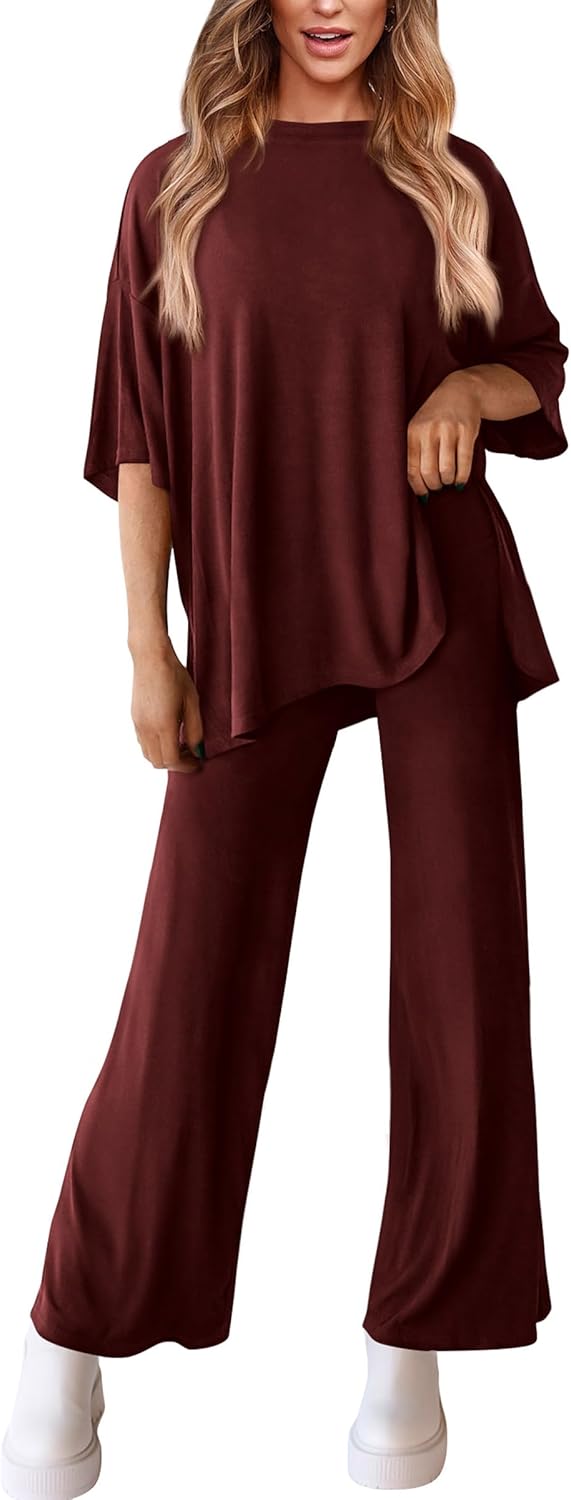Thumbnail 2 de PRETTYGARDEN Two-Piece Lounge Set for Women (knit tracksuit top and wide-leg pants)