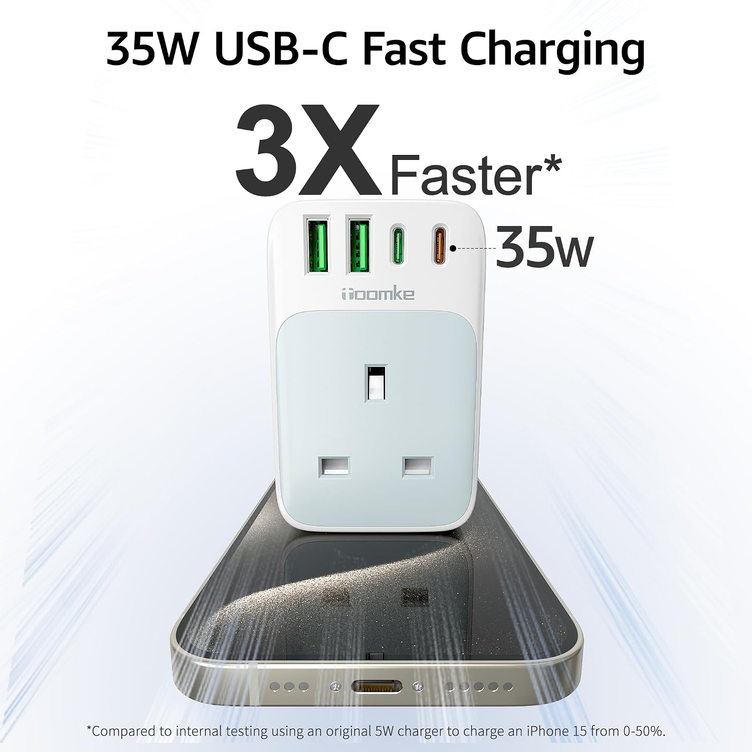 Detalle 2 de TOOMKE Multi Plug Socket PD 35W USB C