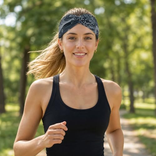 Detalle de 8 Wide Headbands for Women's Hair by TianFukj – Bohemian, Sweat-Absorbing and Versatile