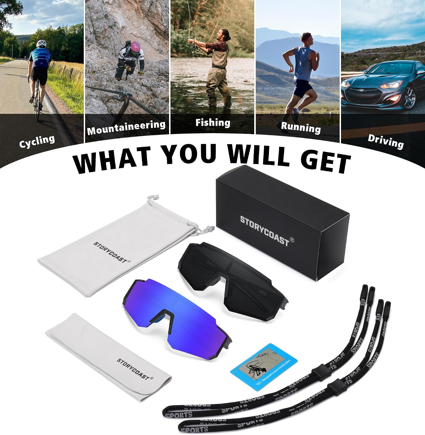 Thumbnail 6 de STORYCOAST Polarized Sports Sunglasses with TAC Lenses