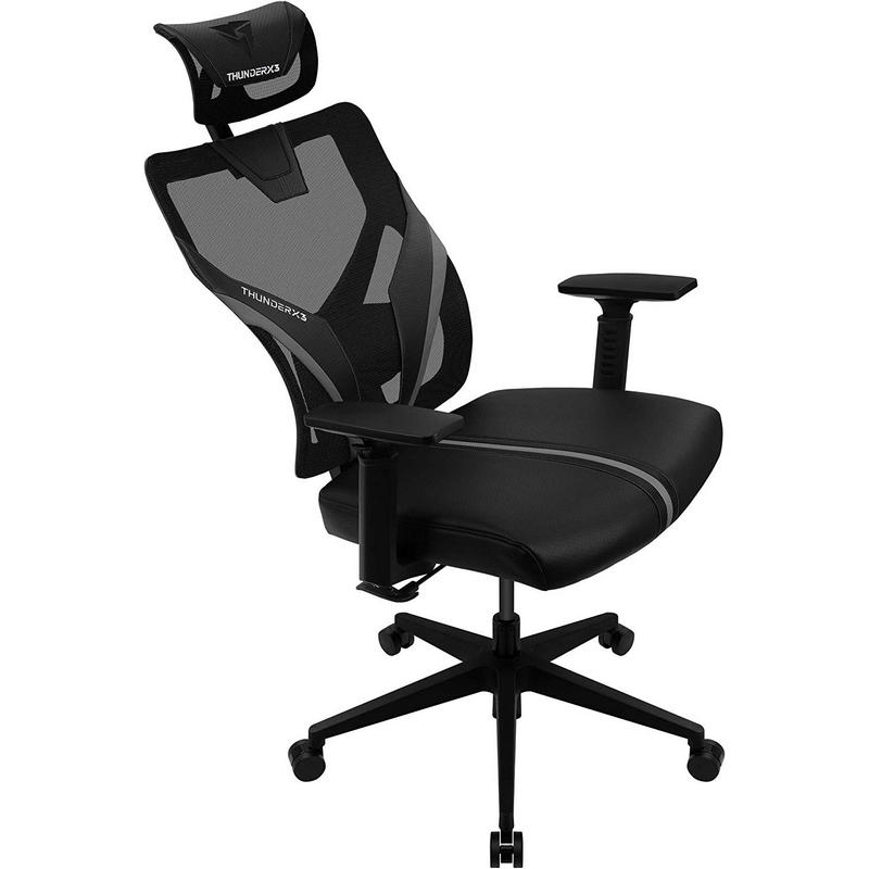 Detalle de ThunderX3 Yama 1: Silla Gaming Negra con ergonomía adaptada y malla transpirable