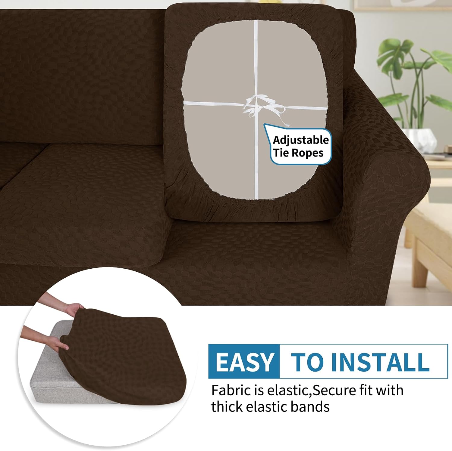 Thumbnail 5 de Ystyle Funda Asiento Sofa 1 asiento Café