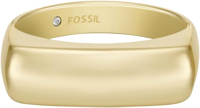 Thumbnail 6 de Fossil Damen-Edelstahlband Ringe – Goldfarbenes, poliertes Finish