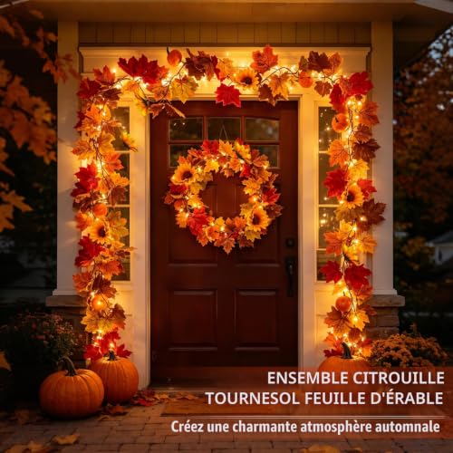 Thumbnail 1 de 2 Pièces Deco Decoration Automne Intérieur - Couronne Guirlande Lumineuse Bopertrove