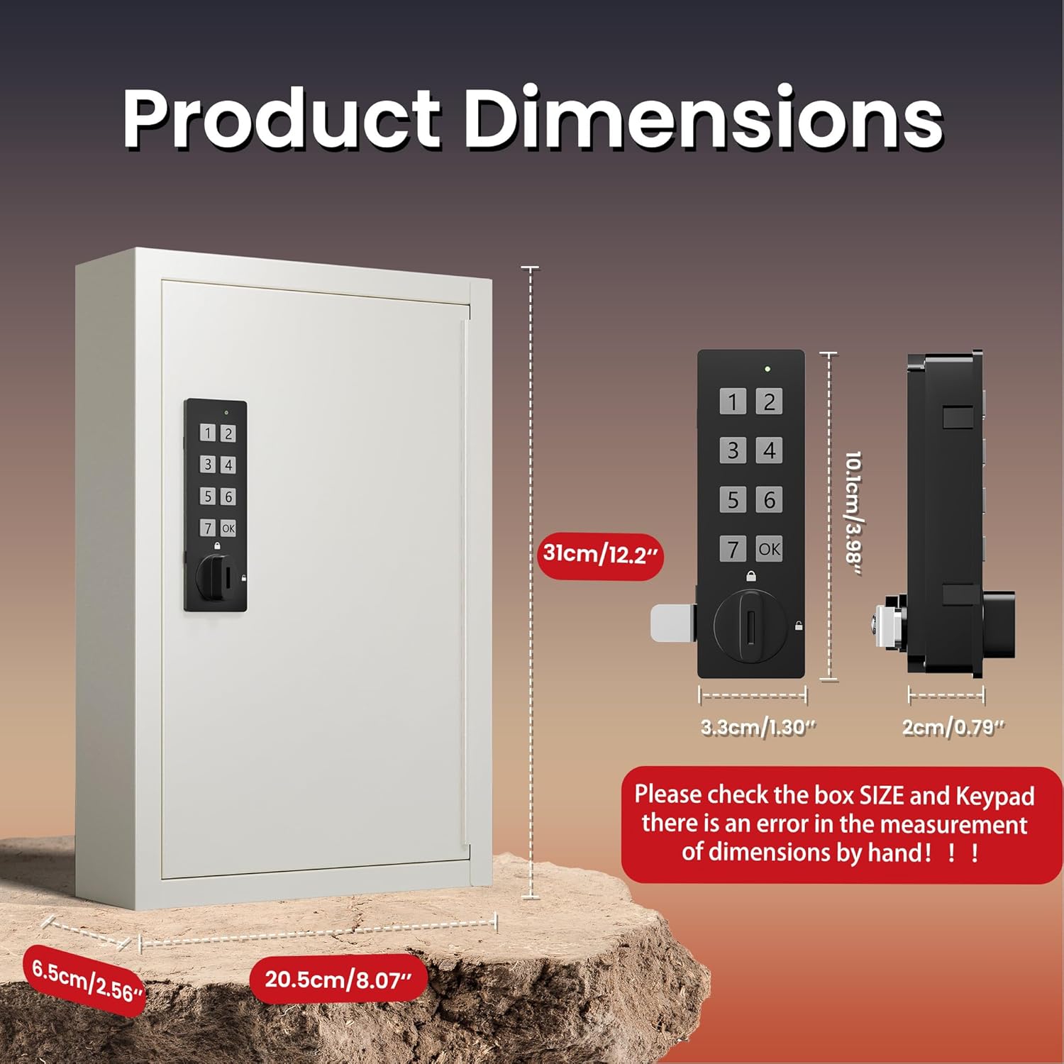 Thumbnail 1 de Grimtron 40 Keys Electronic Wall-Mounted Key Lock Box with Code (Private, Public & Password Hiding Mode)