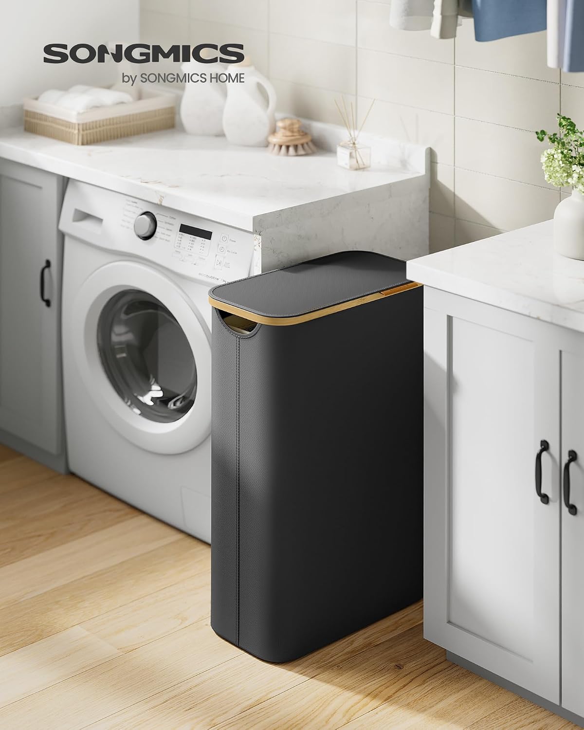 Thumbnail 1 de SONGMICS LCB506B01 65L slim laundry basket