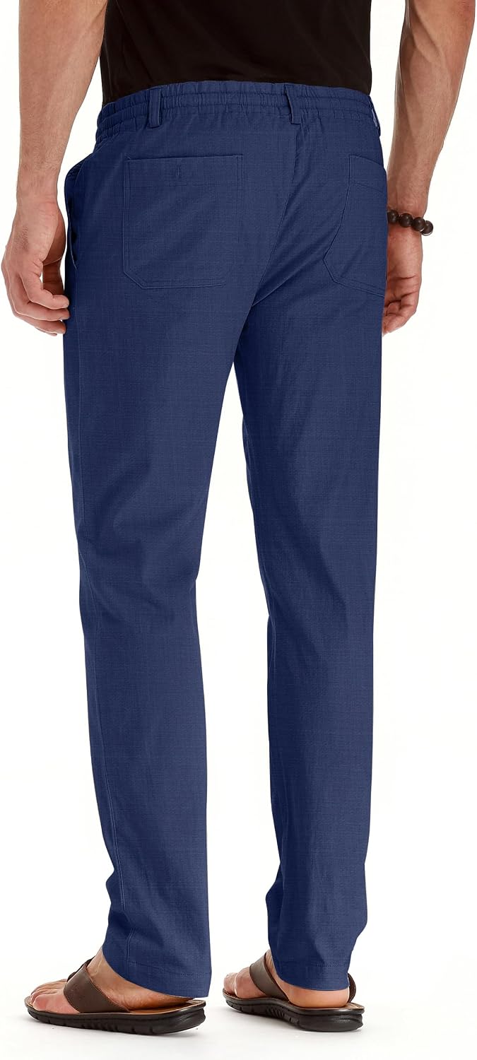 Detalle 2 de Sailwind Men's Drawstring Linen Pants — Casual Beach Trousers