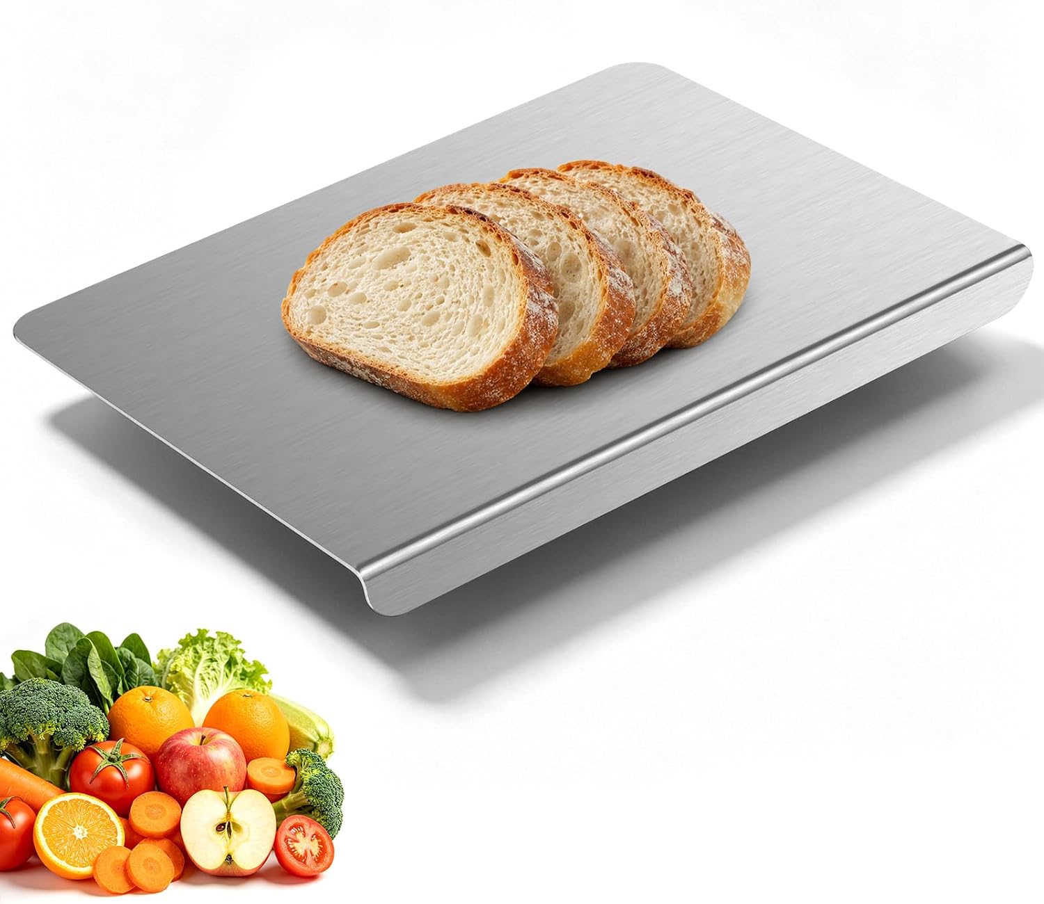 Detalle de Titanium Cutting Board for Kitchen – Pure 24 x 16 Inch, One-Piece Titanium, Non-Slip & Dishwasher Safe