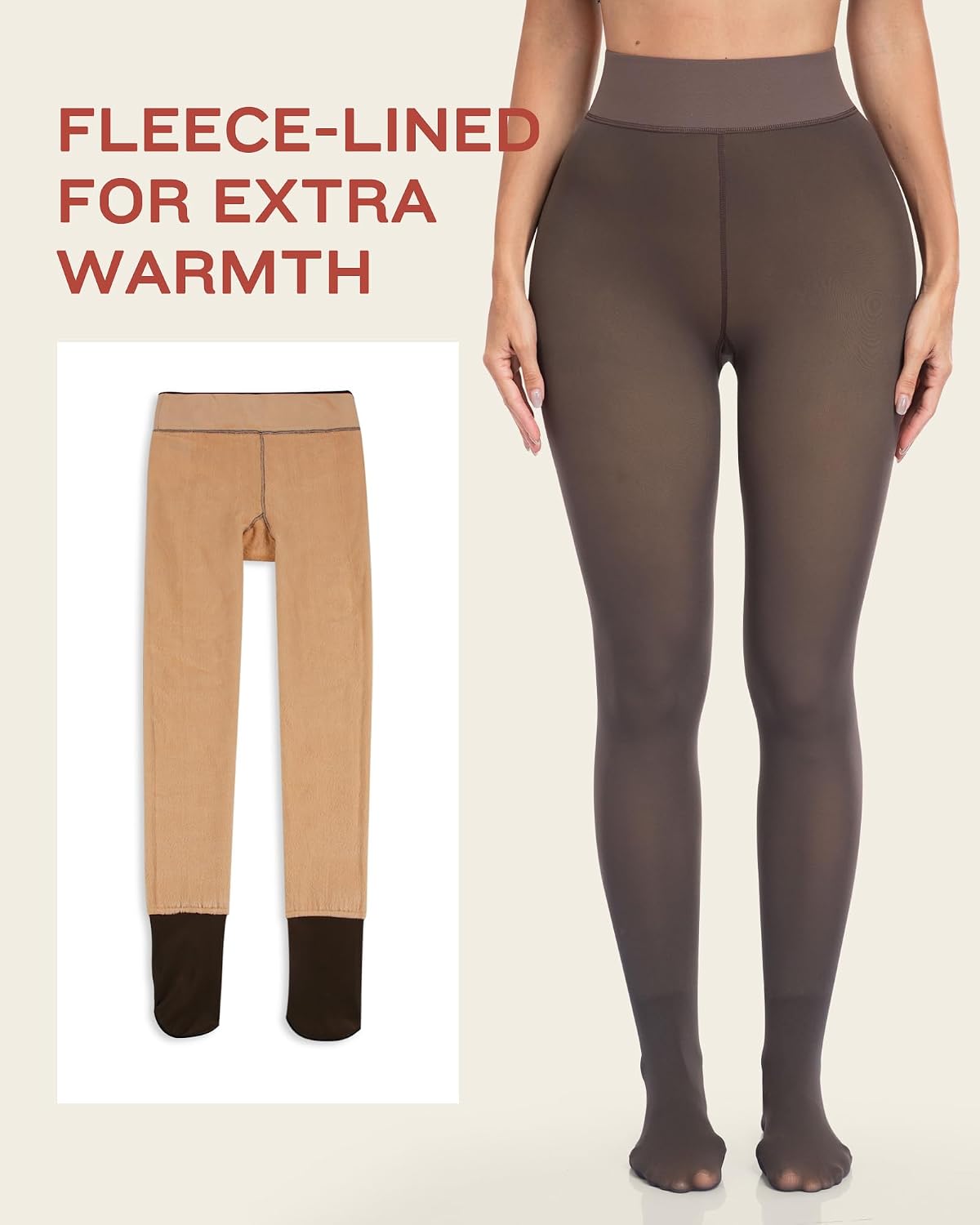Detalle 2 de LZYVOO Fleece-Lined Winter Tights Polyester Blend