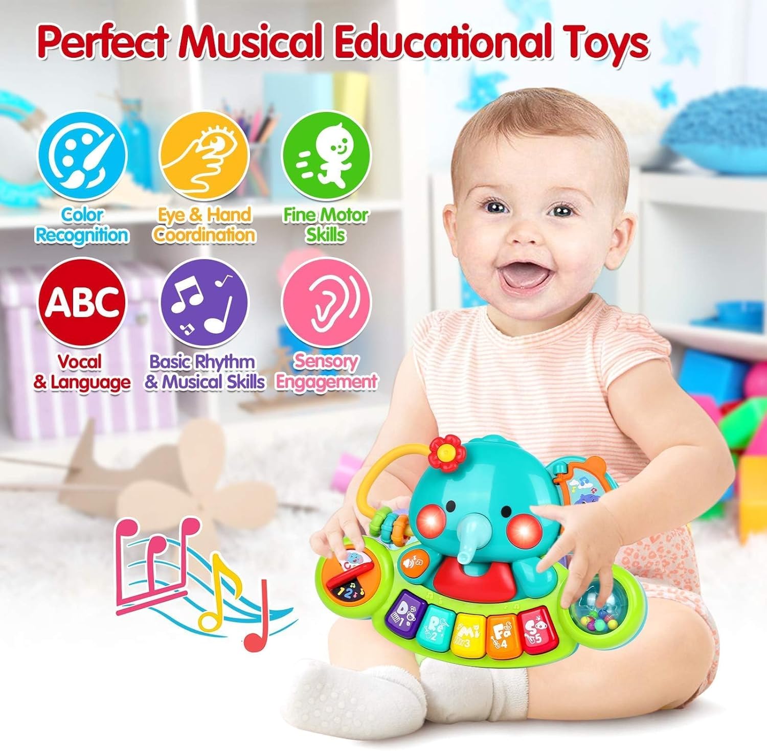 Detalle 2 de Baby Piano Toy 5.3x7.9 in 🎹