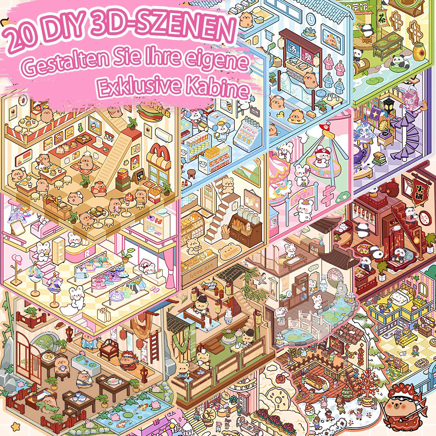 Thumbnail 5 de 20 Stück 3D House Sticker Set 30 Sticker 🎨