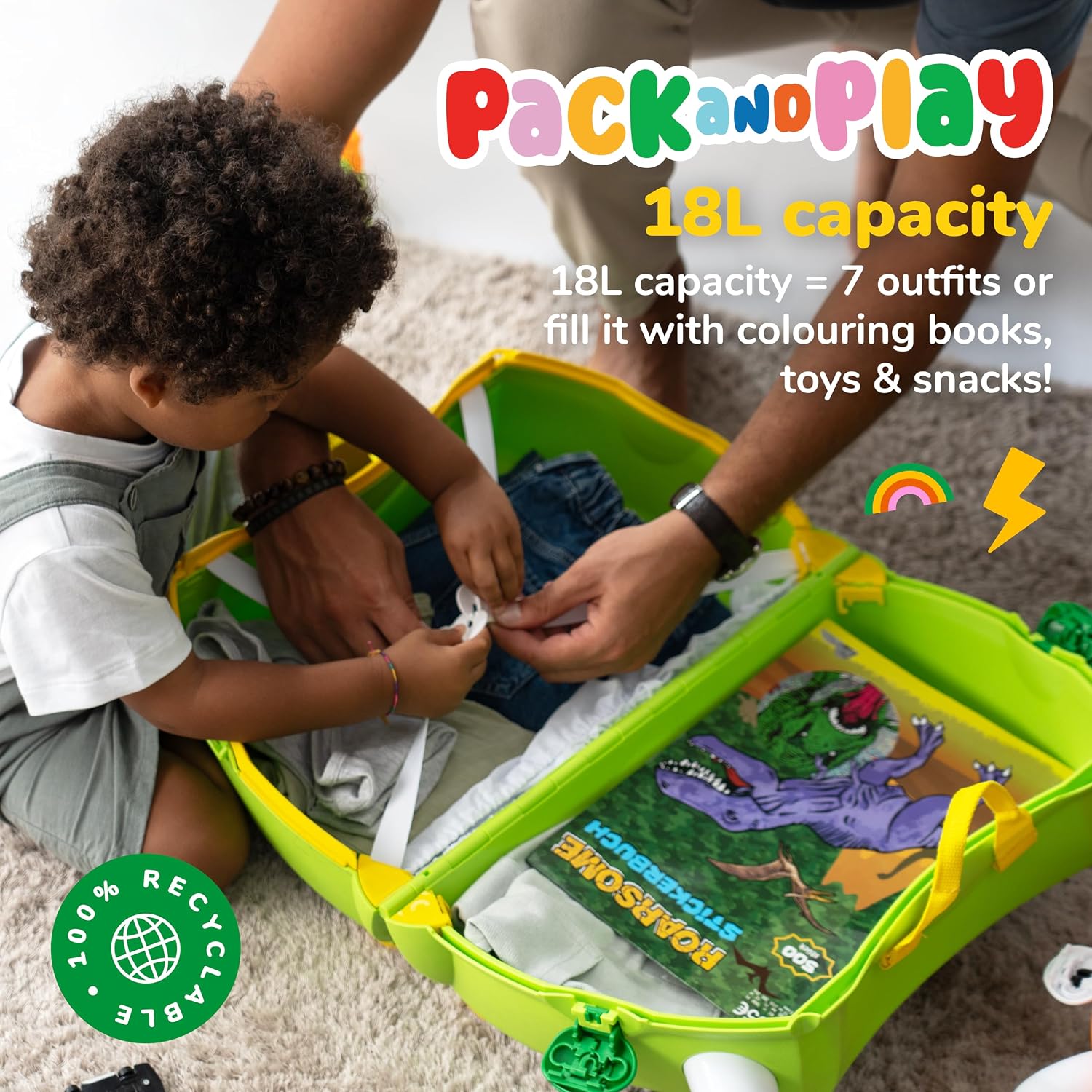 Thumbnail 3 de Trunki Dudley the Dinosaur Ride-On Suitcase – A durable, travel-friendly kids’ carry-on