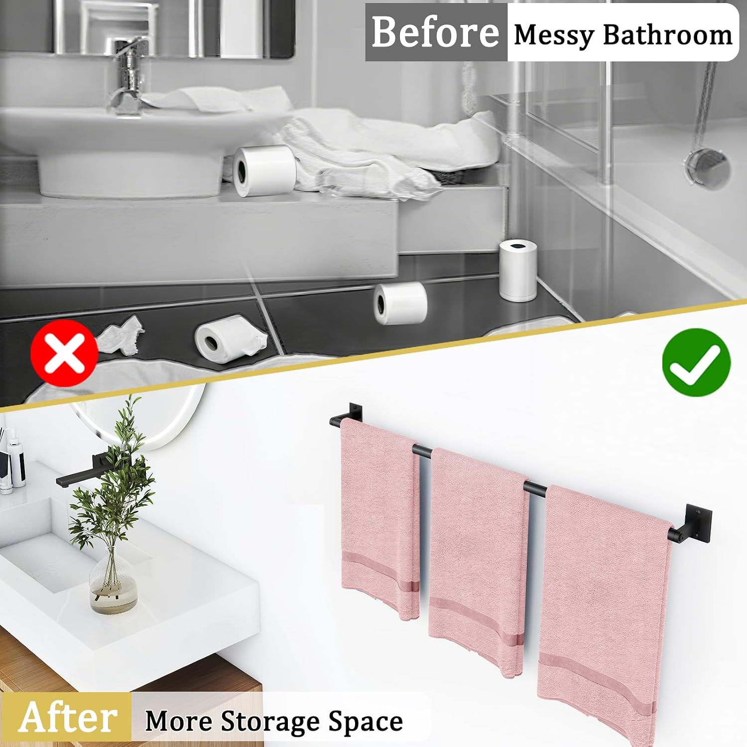 Detalle de DOKU towel rail 32 inch stainless steel
