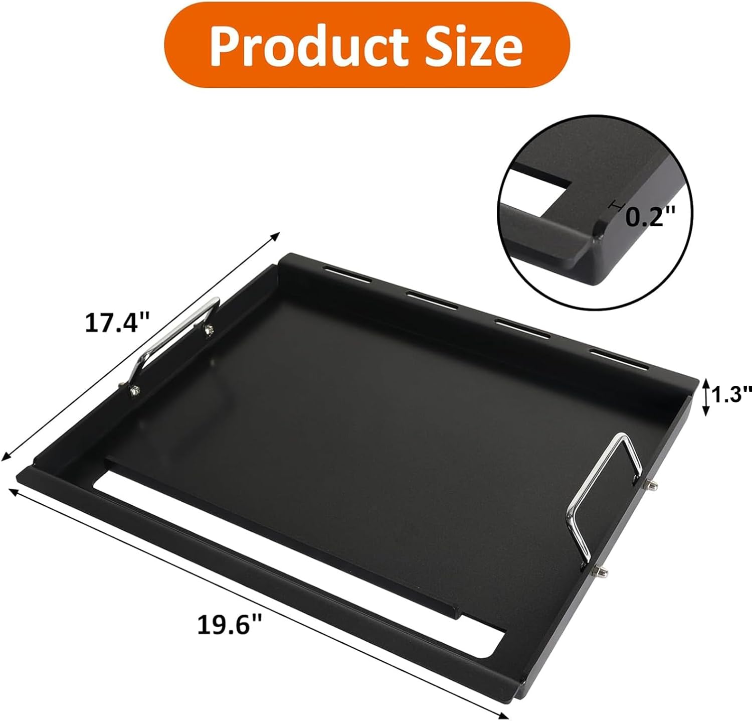 Detalle de Full-Size Griddle Inserts with Handles for Weber Spirit 200/Spirit II 200 Series Grills