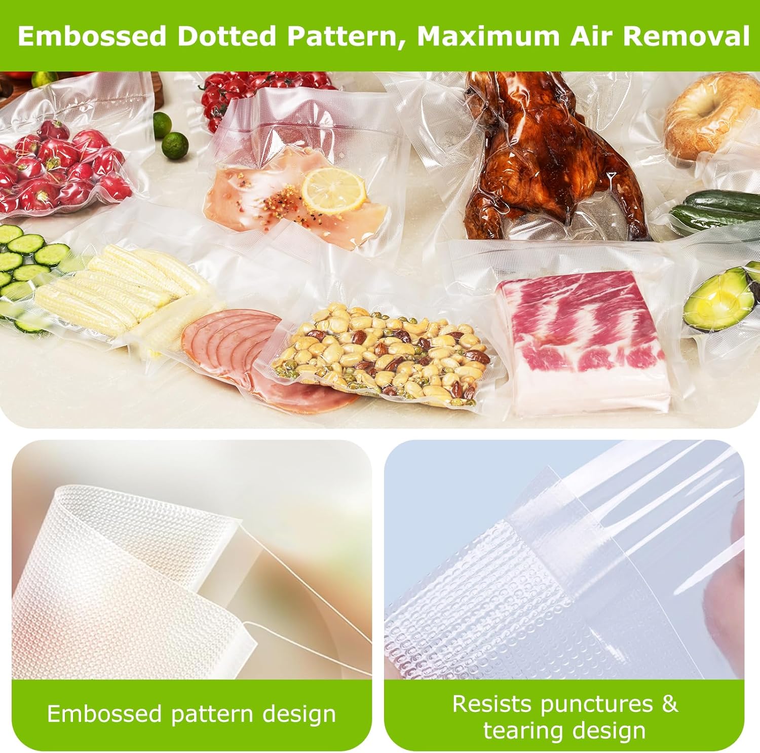 Thumbnail 1 de Bonsenkitchen Vakuumrollen Set (20 cm x 5 m & 28 cm x 5 m) – Profi-Vakuumierfolie BPA-frei für Vakuumierer