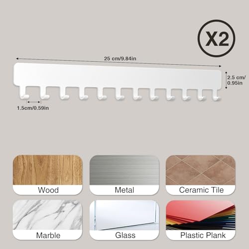 Thumbnail 1 de Josmimic Wall Mounted Necklace Holder with 12 Hooks (Adhesive, White)