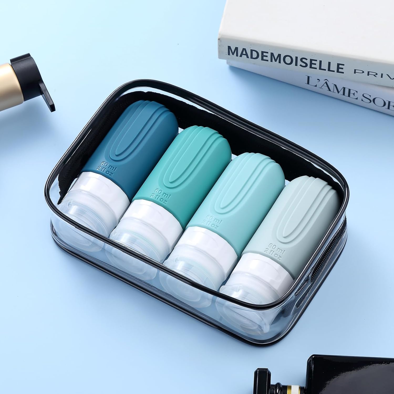 Thumbnail 6 de Mrsdry Travel Bottle for Toiletries – 60ml Silicone Leak-Proof Travel Set (4 Pack) with Clear Bag