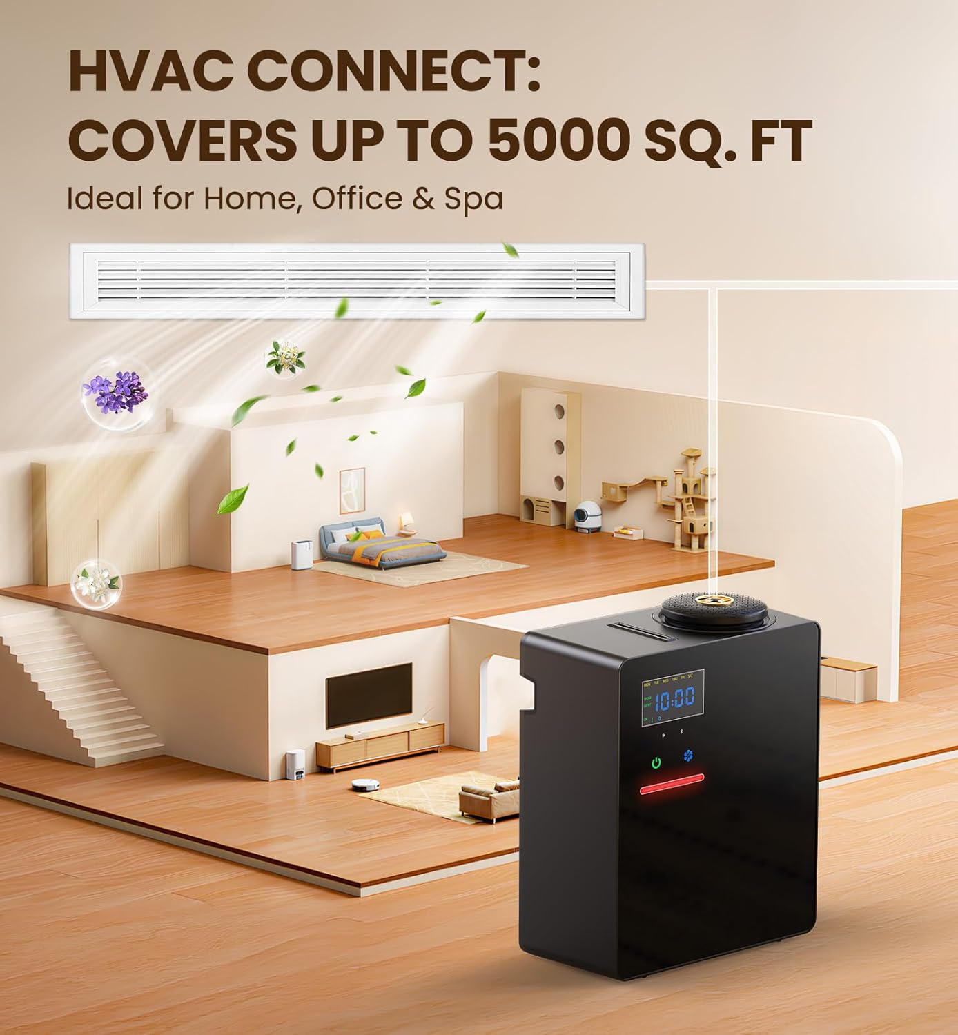 Thumbnail 1 de Waterless Essential Oil Diffuser 5000 Sq.Ft Coverage – Bluetooth Control, 200ml, No-Water Cold Air Diffuser for Large Spaces