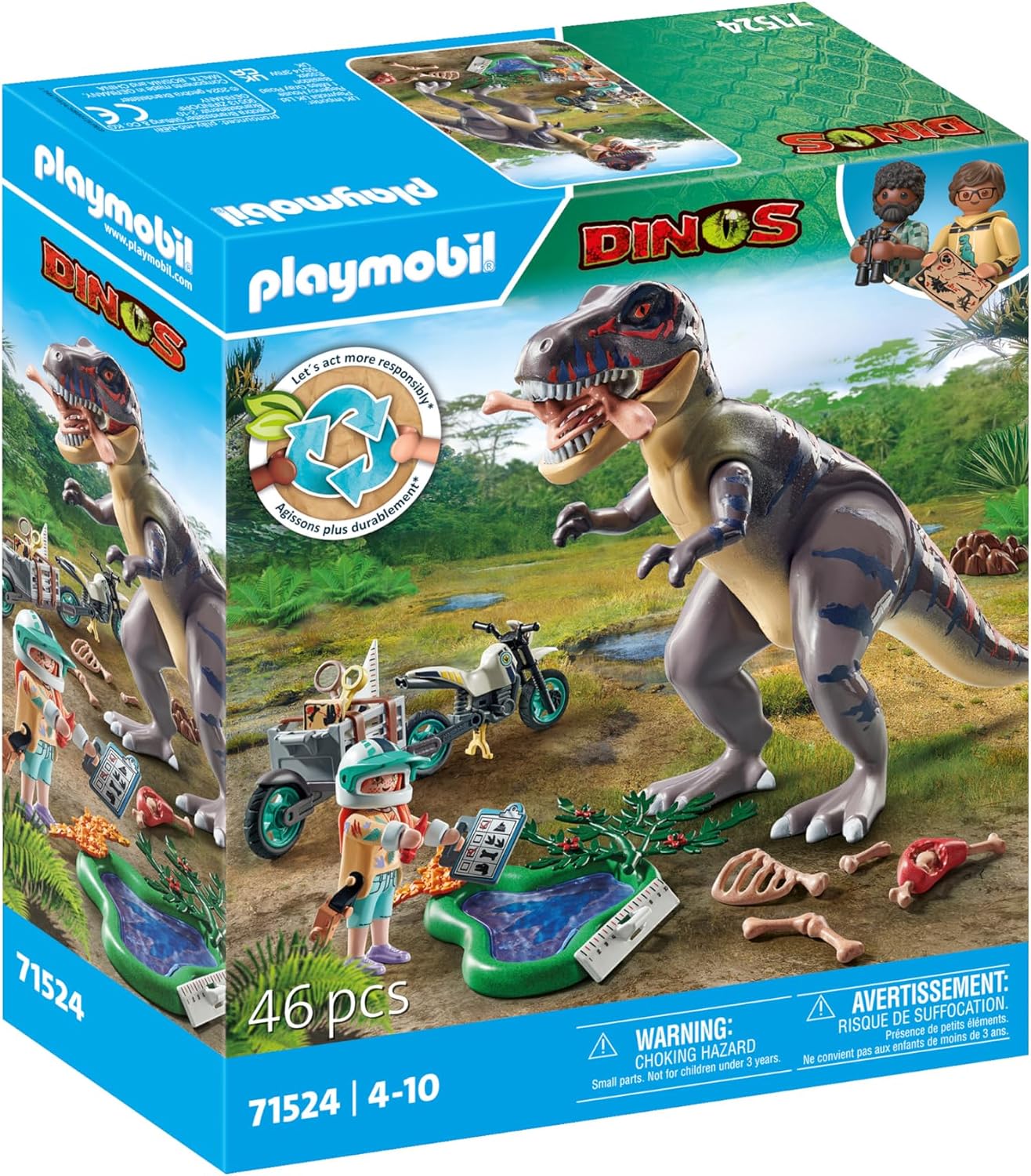 Thumbnail 1 de PLAYMOBIL Dinos 71524: Sulle Tracce del T-Rex – Ricerca dell Tyrannosaurus con Motocicletta