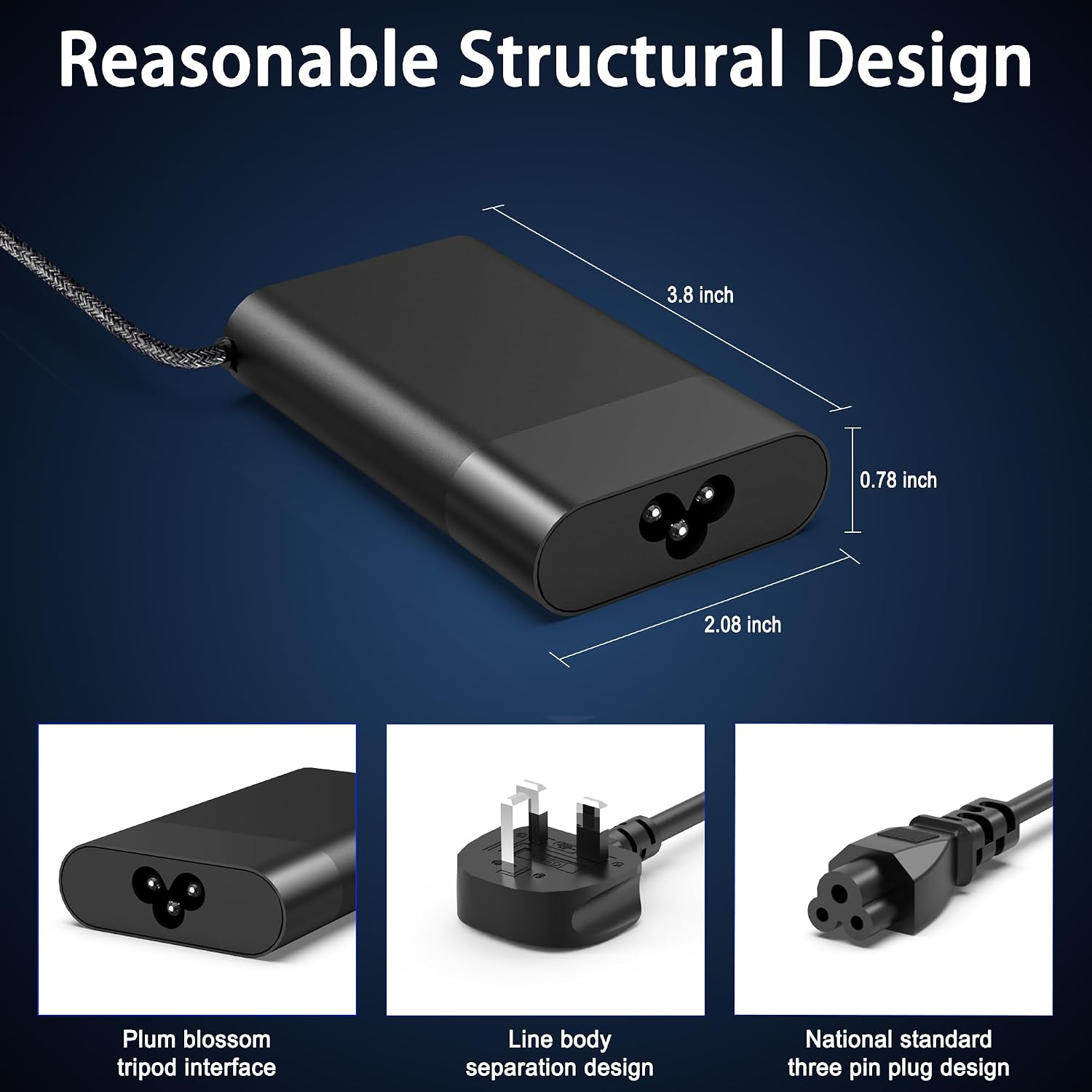 Detalle de SKOTSLYE 65W USB-C Laptop Charger for HP Spectre x360, EliteBook & Chromebook