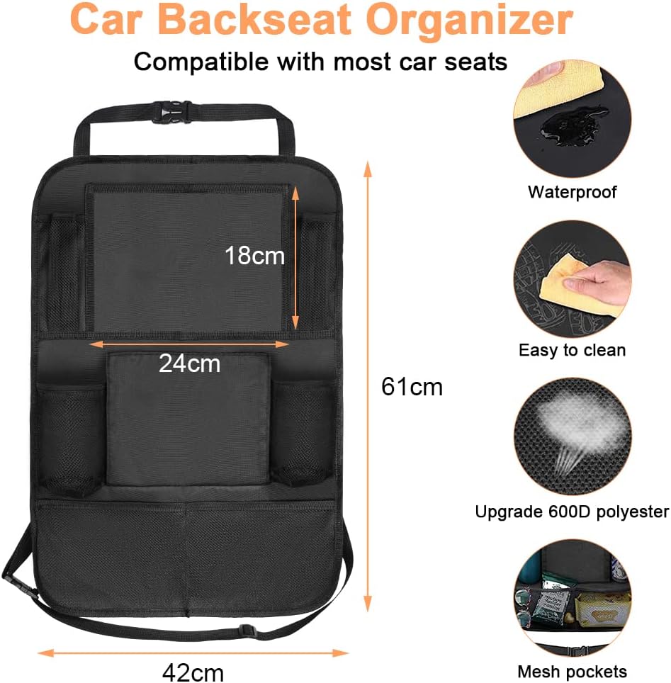 Detalle 2 de URAQT Car Organiser back seat organiser with 10" tablet holder