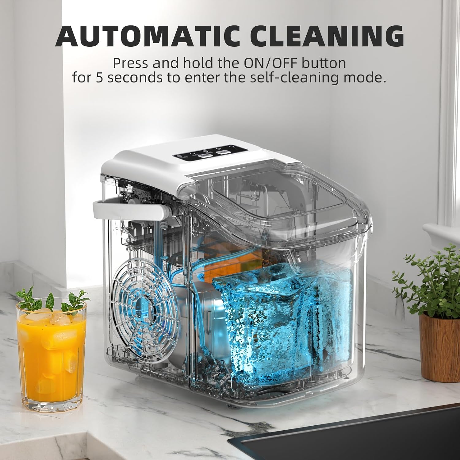 Detalle 1 de Antarctic Star HZB-12/Q Countertop Ice Maker, Two Ice Sizes, Self-Cleaning