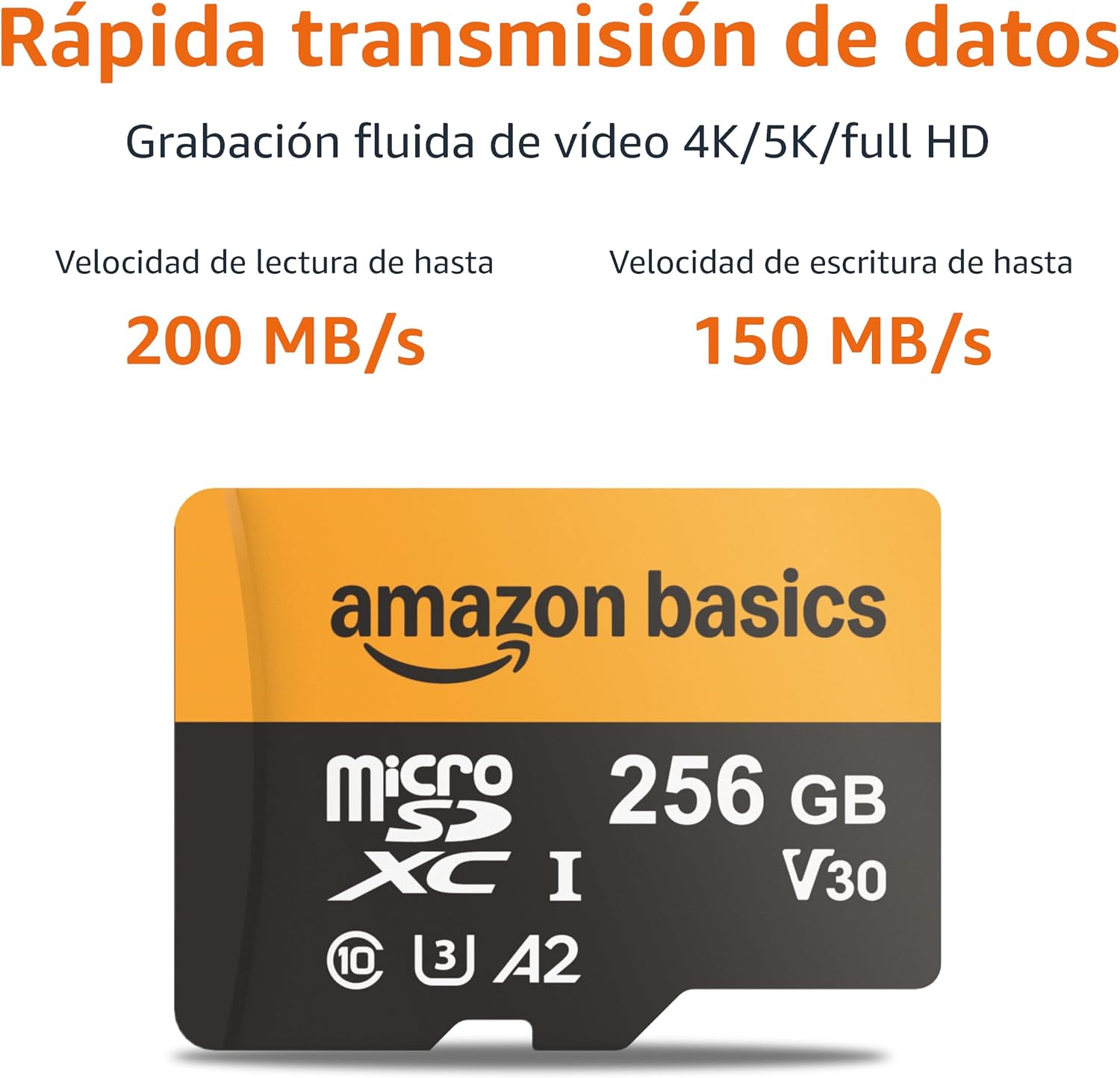 Thumbnail 1 de Amazon Basics Tarjeta MicroSDXC 256 GB 🚀 Velocidad 200 MB/s