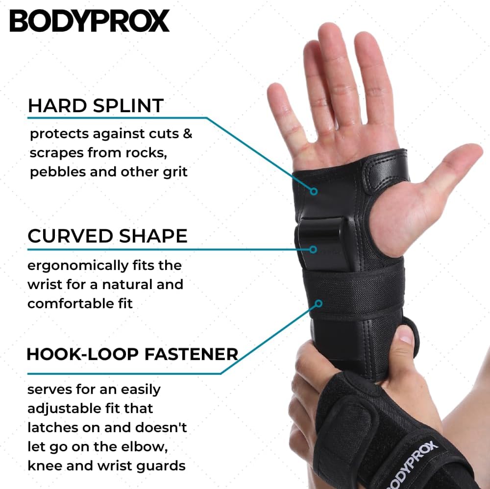 Detalle 1 de BODYPROX 3-in-1 Skate Protective Gear Set with Hard-Shell Pads and Wrist Guards