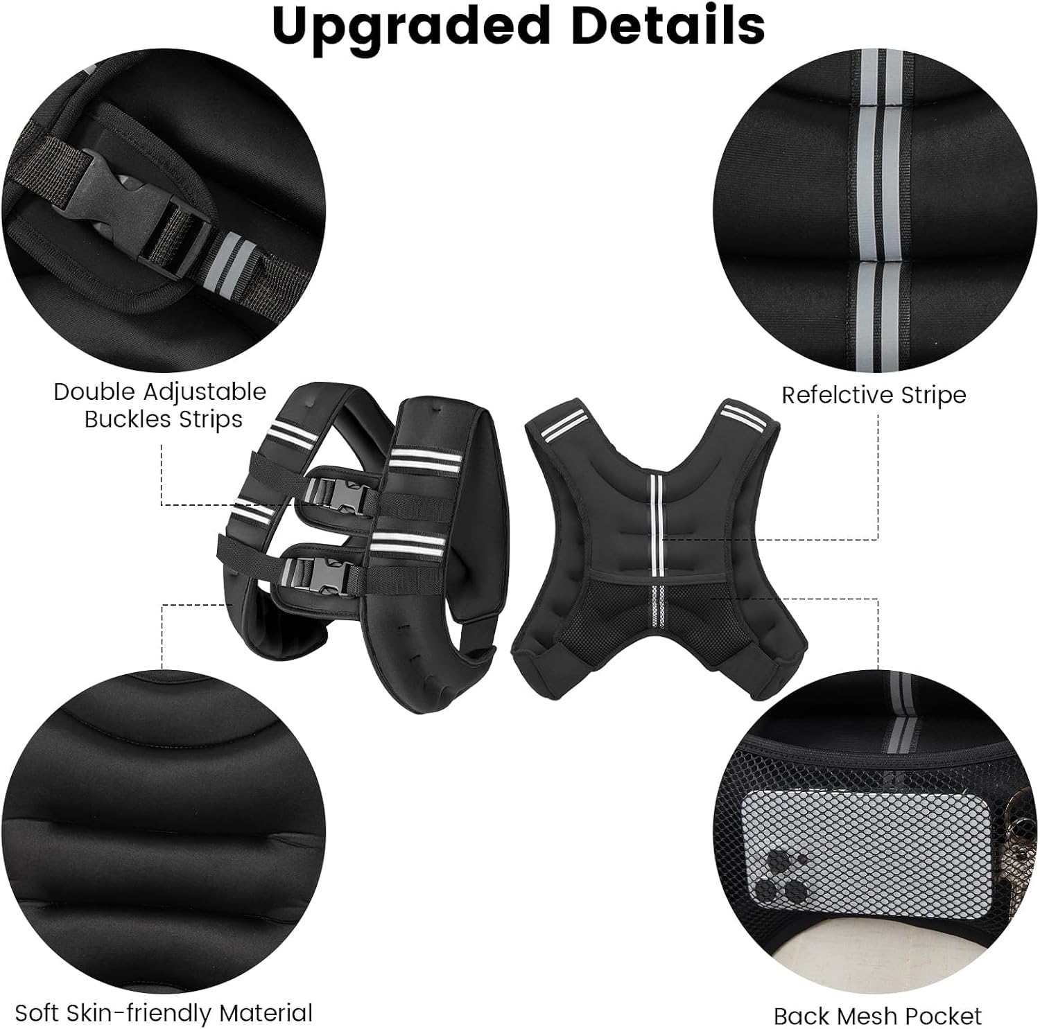 Detalle 2 de Weighted Vest Training 6lb Reflective Stripe