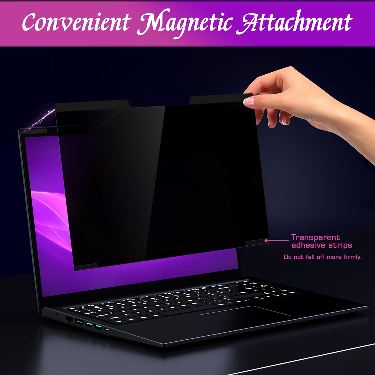 Detalle 2 de PYS PYS-CXFK14-16:10 14-Inch 16:10 Magnetic Privacy Screen, Anti-Glare