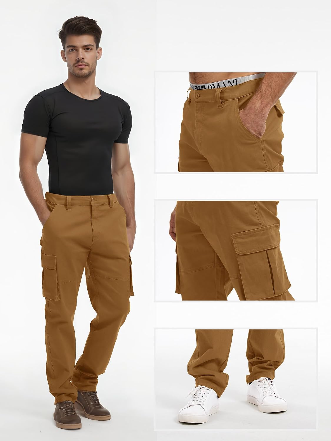 Thumbnail 4 de Breampot Herren Cargohose aus Baumwolle im Chino-Style – 6 Taschen für Freizeit, Outdoor & Arbeit