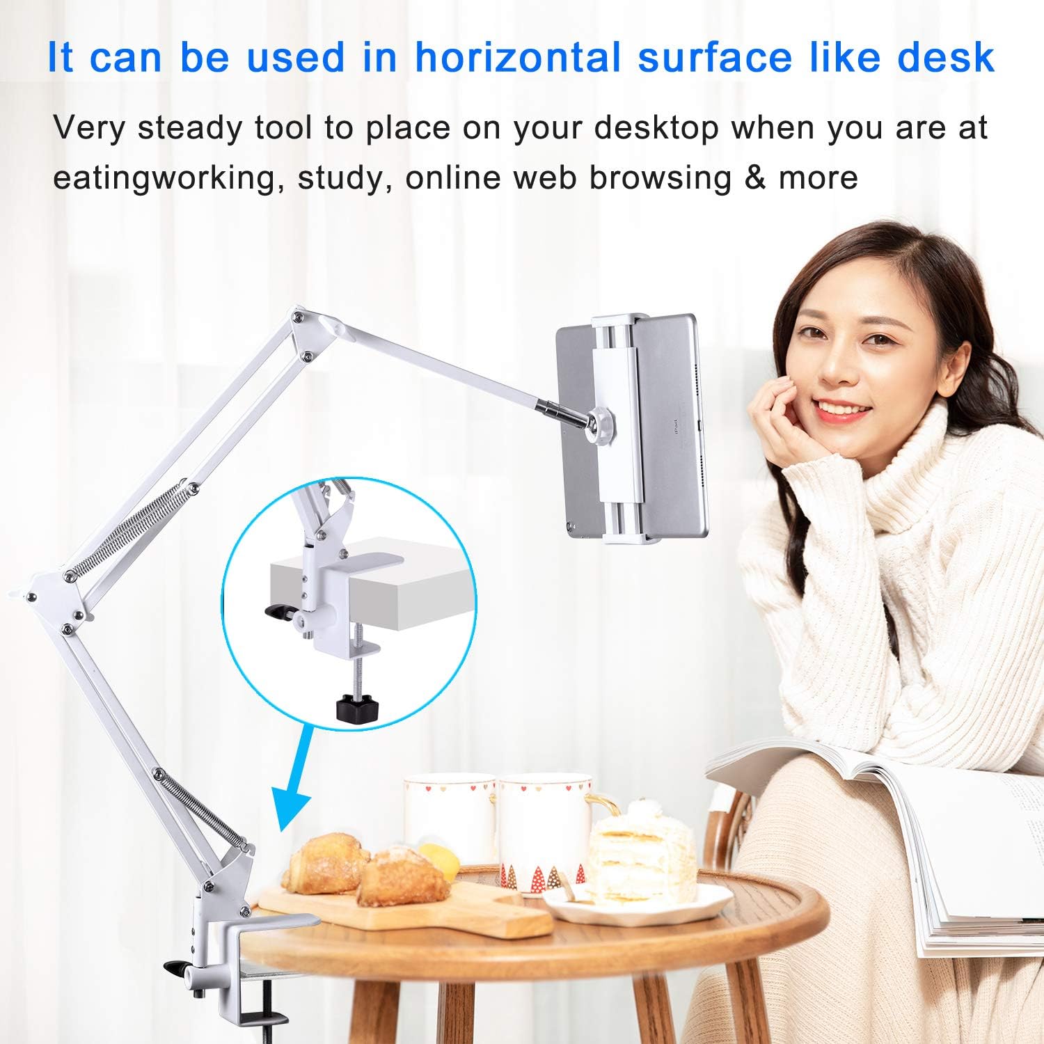 Detalle 2 de Adjustable Foldable Tablet Stand 360° Rotation