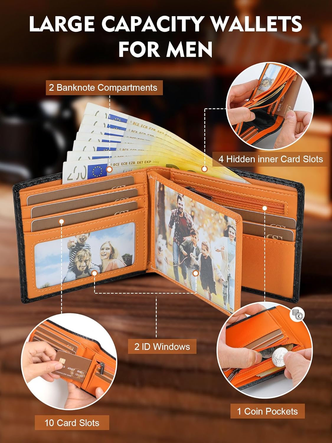 Detalle 2 de GSG Since 1998 RFID trifold wallet
