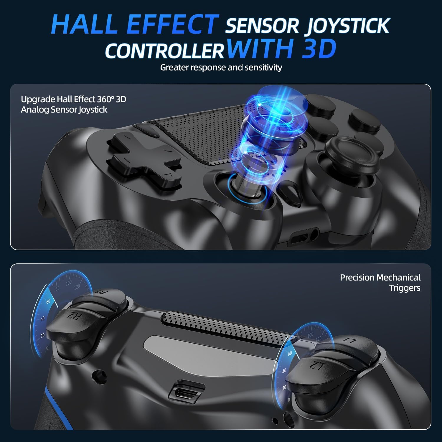 Thumbnail 4 de Turquvix Wireless Controller for PS4/Pro/Slim and PC with Audio Jack