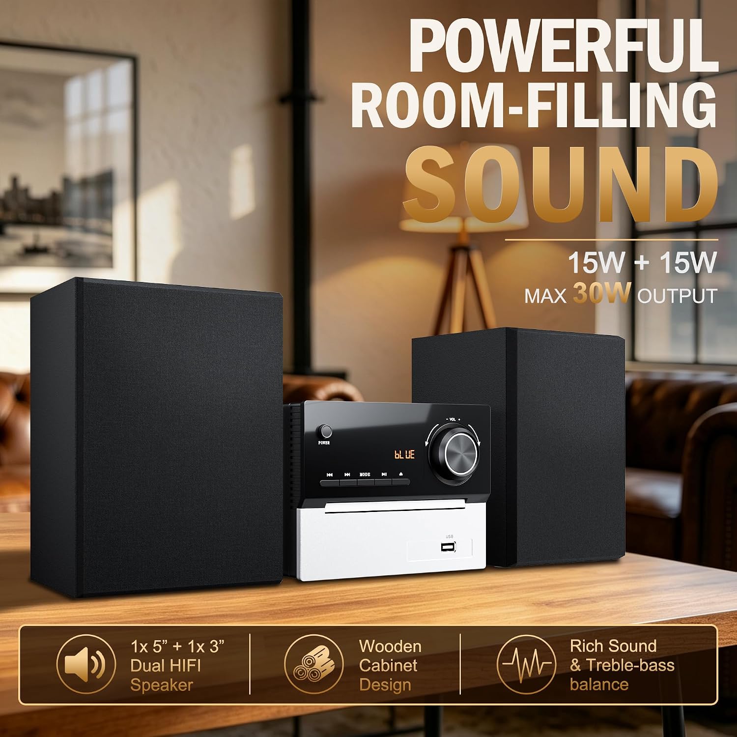 Thumbnail 2 de MAITE MT-CD108HEU-SS EU Compact CD Stereo System, Bluetooth 5.3, 30W RMS
