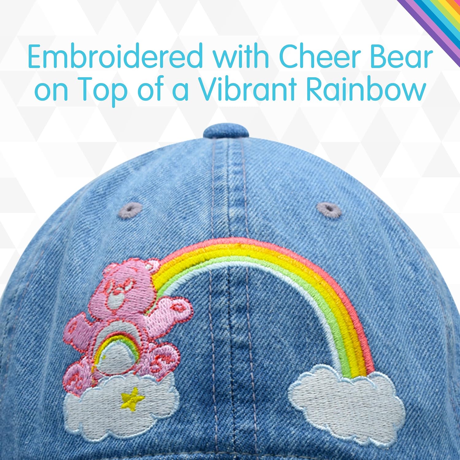 Detalle de Concept One Care Bears Dad Hat – Dream on, casquette baseball adulte bleu clair, brim courbe, taille unique