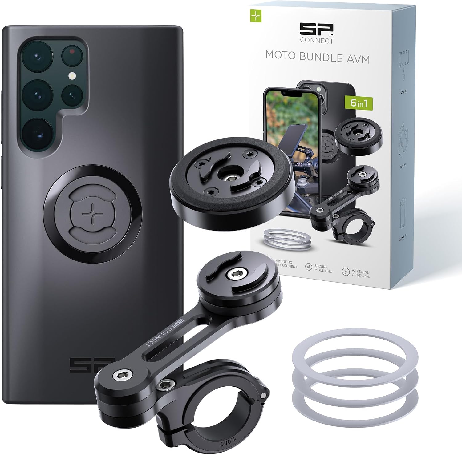Detalle de SP CONNECT Support de téléphone Moto avec module anti-vibrations SPC+ (pour Samsung S22 Ultra)