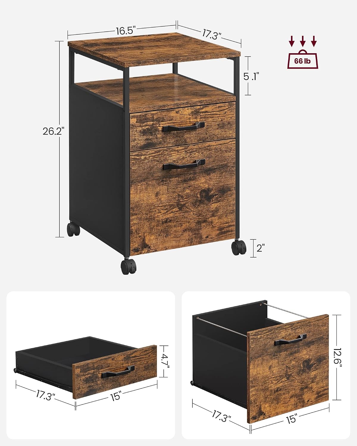 Detalle de VASAGLE File Cabinet UOFC71X