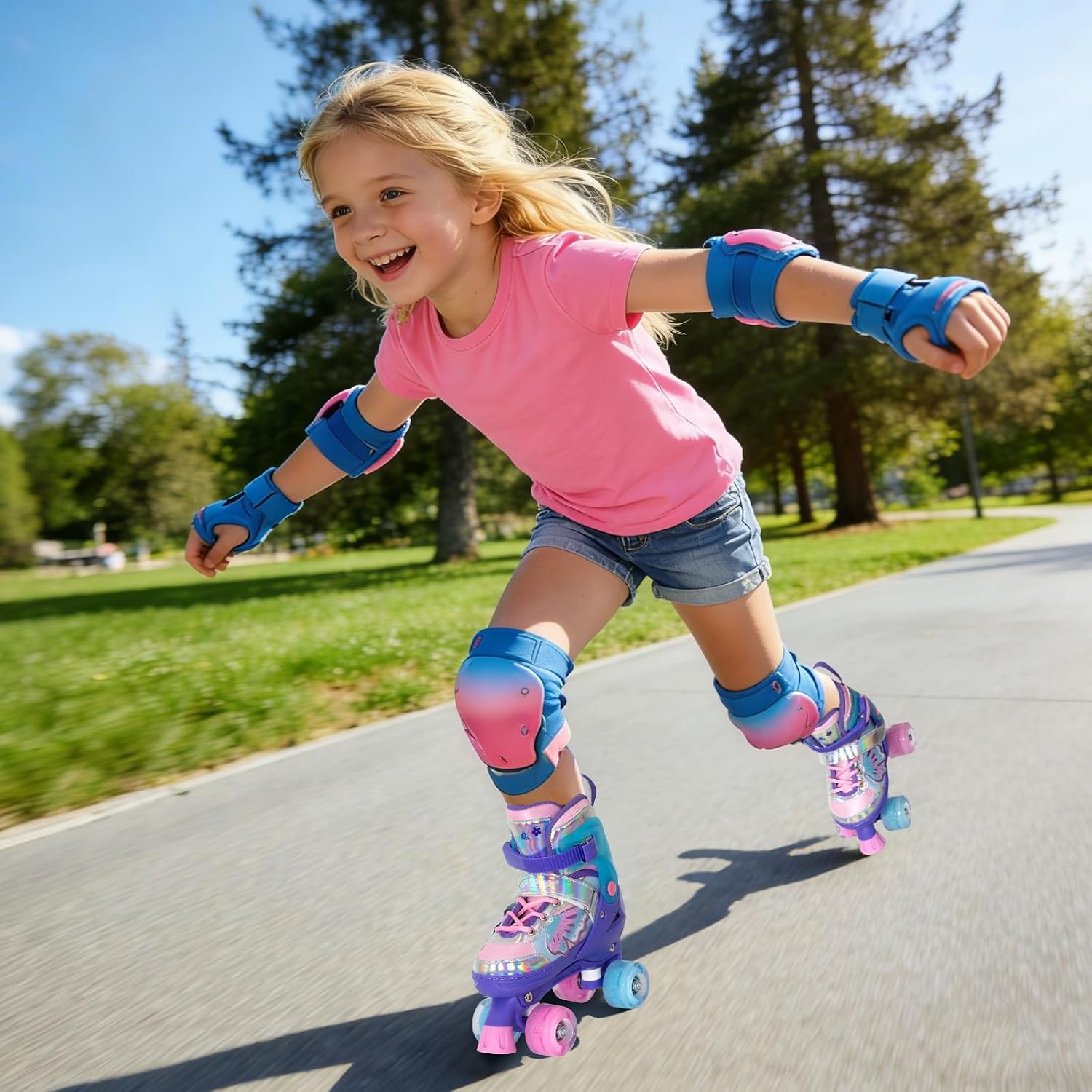 Thumbnail 5 de Nattork Kids Quad Roller Skates, 4-Size Adjustable