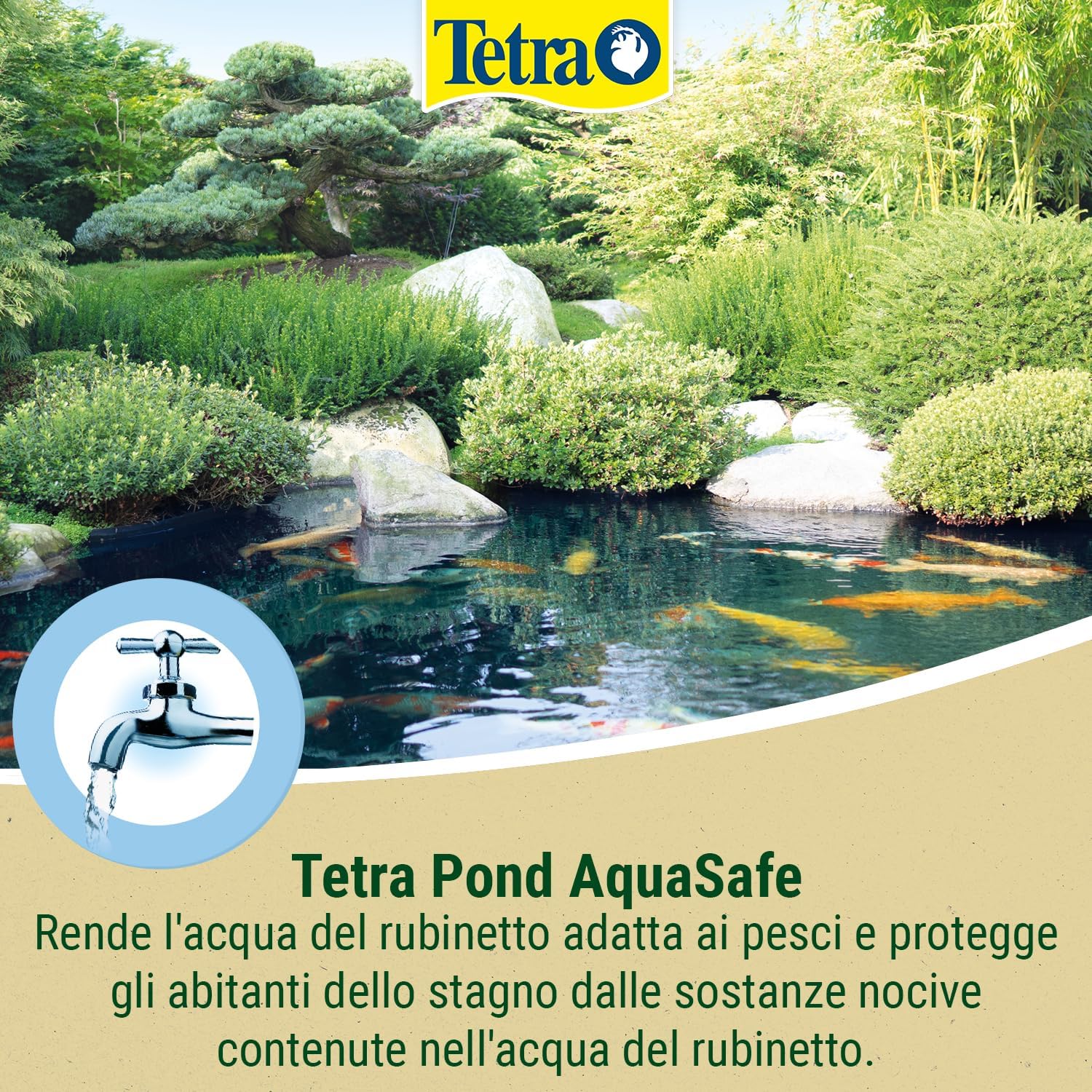 Detalle de Tetra Pond AquaSafe: acqua sicura per pesci e piante del laghetto da giardino, 250 ml