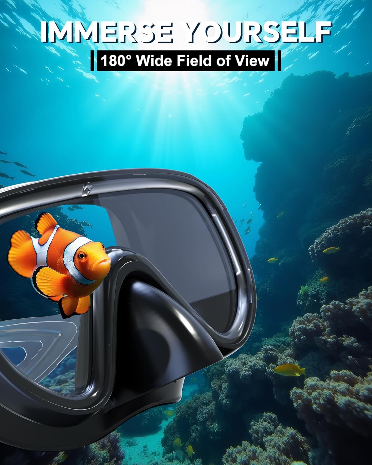 Detalle de G2RISE SN05 Snorkel Set Adults: Anti-leak Mask, Dry Top Snorkel with Tempered Glass Lenses