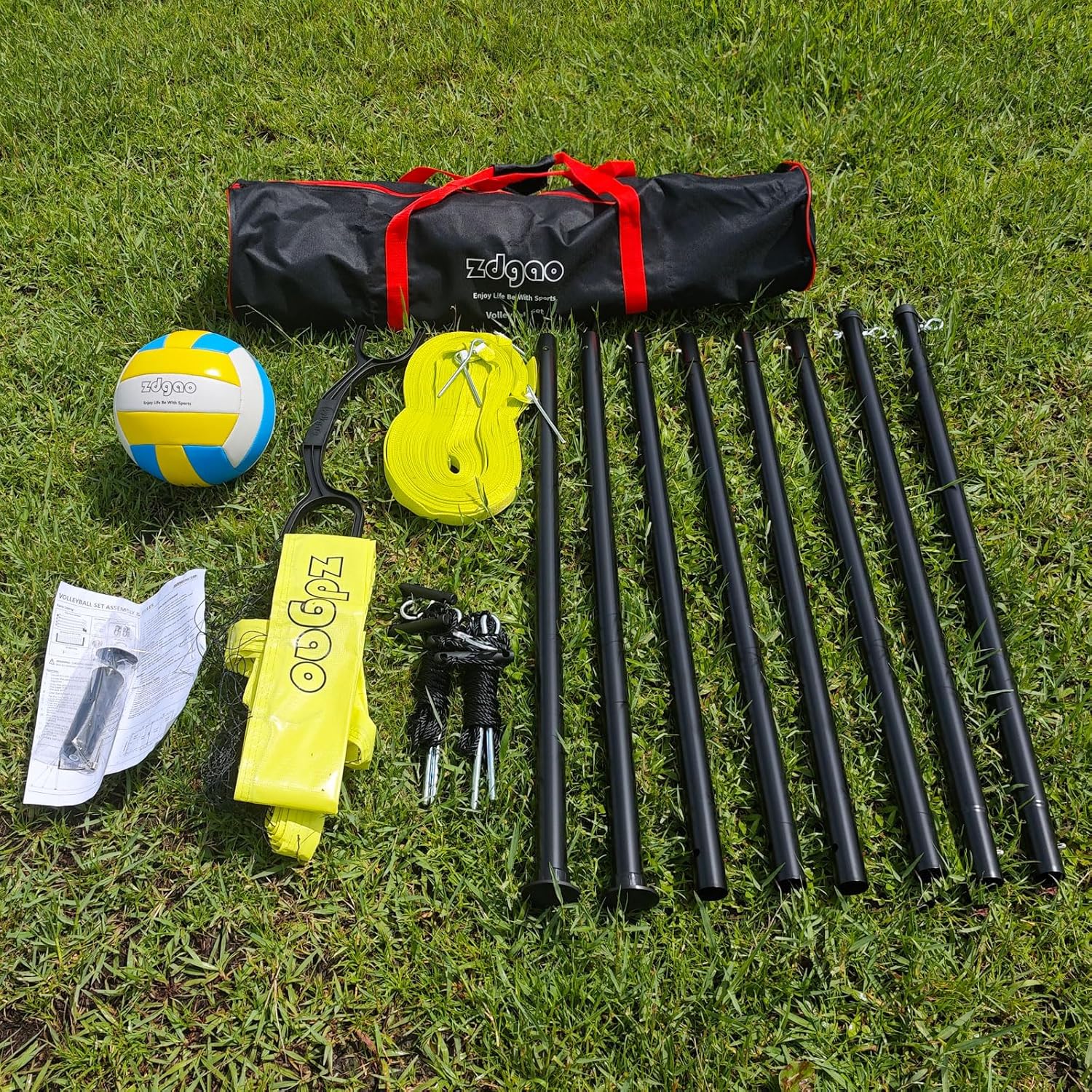 Thumbnail 1 de Outdoor Portable Volleyball Net System with Adjustable Height Poles (20' x 3')