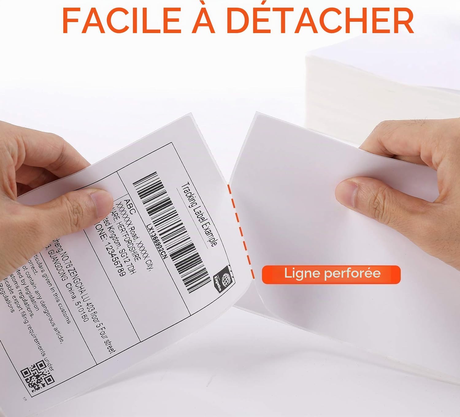 Detalle de MUNBYN Etiquettes Thermiques 4x6 - 500 étiquettes 10 x 15 cm, résistant et sans BPA