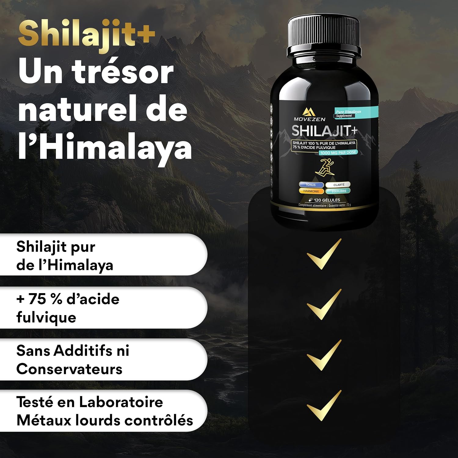 Thumbnail 5 de Shilajit Pur 2500 mg gĂ©lules đ