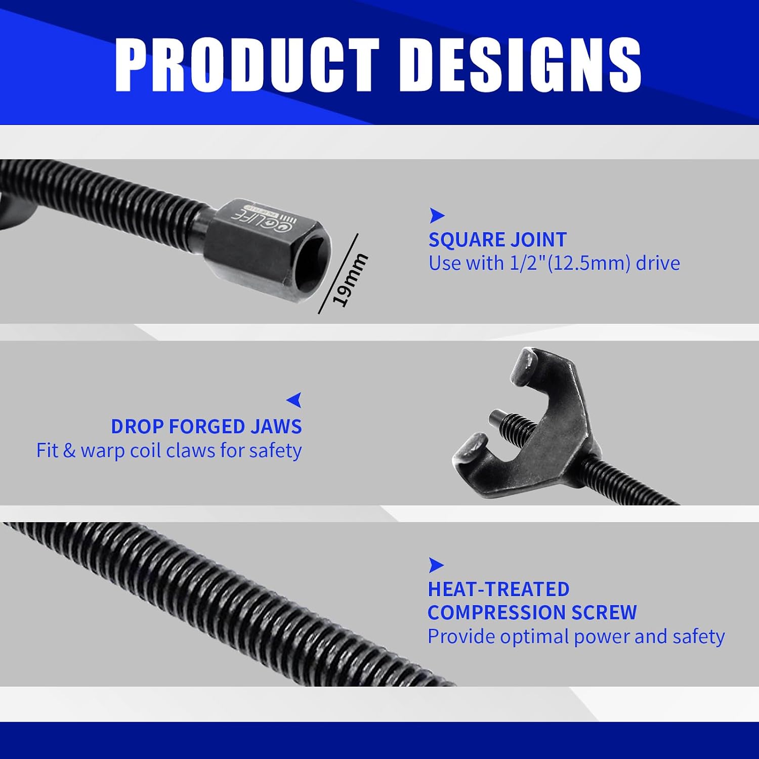 Detalle de CCLIFE Federspanner KFZ 2tlg, 370 mm – Montagespanner für PKW